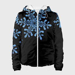 Куртка с капюшоном женская Минималистичные Снежинки, цвет: 3D-белый