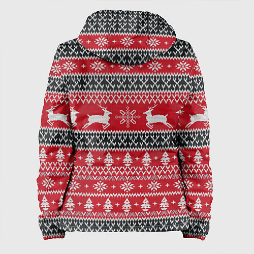 Женская куртка НОВОГОДНИЙ УЗОР С ОЛЕНЯМИ / 3D-Черный – фото 2