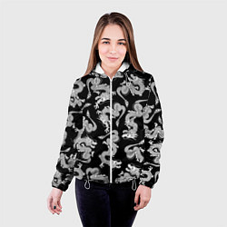 Куртка с капюшоном женская Драконыdragon, цвет: 3D-белый — фото 2
