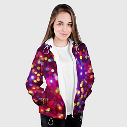 Куртка с капюшоном женская ПРАЗДНИЧНЫЕ ОГОНЬКИ НОВЫЙ ГОД 2022, цвет: 3D-белый — фото 2