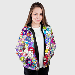 Куртка с капюшоном женская Цветы Takashi Murakami, цвет: 3D-черный — фото 2