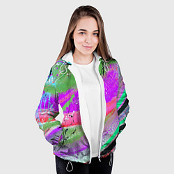 Куртка с капюшоном женская Красочный взрыв, цвет: 3D-белый — фото 2