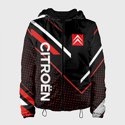 Куртка с капюшоном женская Citroen, Ситроен Полоски, цвет: 3D-черный