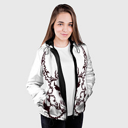 Куртка с капюшоном женская Веном рога, цвет: 3D-черный — фото 2