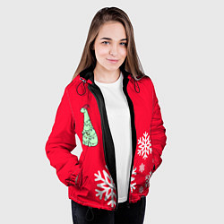 Куртка с капюшоном женская НОВОГОДНИЙ ДРАКОНЧИК, цвет: 3D-черный — фото 2