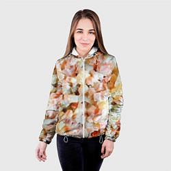 Куртка с капюшоном женская Салат Оливье Новогодняя Оливьешка, цвет: 3D-белый — фото 2