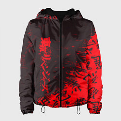 Куртка с капюшоном женская Токийские мстители Горизонтальная надпись, цвет: 3D-черный