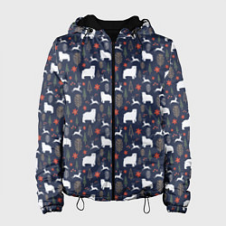 Куртка с капюшоном женская Зимний леc, цвет: 3D-черный