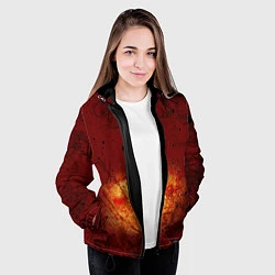 Куртка с капюшоном женская Взрыв на Марсе, цвет: 3D-черный — фото 2