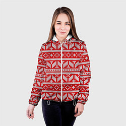 Куртка с капюшоном женская Узор связанный крючком, цвет: 3D-белый — фото 2