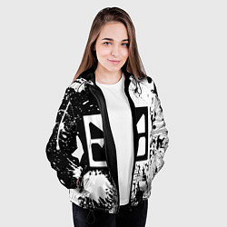 Куртка с капюшоном женская GEOMETRY DASH BLACK & WHITE SMILE, цвет: 3D-черный — фото 2