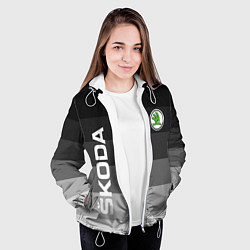 Куртка с капюшоном женская SKODA, ШКОДА ГРАДИЕНТ, цвет: 3D-белый — фото 2