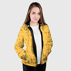 Куртка с капюшоном женская Сыр Cheese, цвет: 3D-черный — фото 2