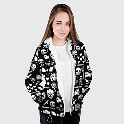 Куртка с капюшоном женская UNDERTALE PATTERN БЕЛЫЙ, цвет: 3D-белый — фото 2