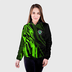 Куртка с капюшоном женская Skoda Узор, цвет: 3D-черный — фото 2