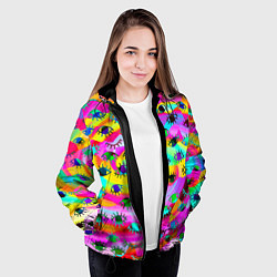 Куртка с капюшоном женская Психоделические взгляды, цвет: 3D-черный — фото 2