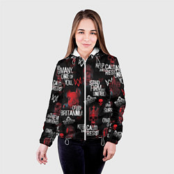 Куртка с капюшоном женская WATCH DOGS LEGION REVOLUTION PATTERN, цвет: 3D-белый — фото 2