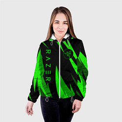 Куртка с капюшоном женская RAZER GREEN, цвет: 3D-белый — фото 2