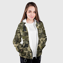 Куртка с капюшоном женская Игровой камуфляж, цвет: 3D-белый — фото 2