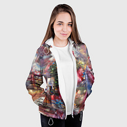 Куртка с капюшоном женская Ностальгия Рождества, цвет: 3D-белый — фото 2