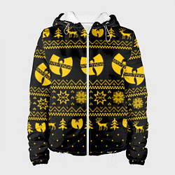 Куртка с капюшоном женская НОВОГОДНИЙ СВИТЕР WU TANG CLAN, цвет: 3D-белый