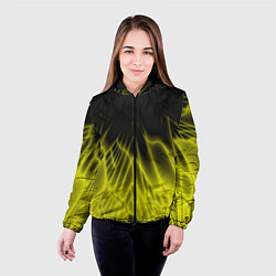 Куртка с капюшоном женская Коллекция Rays Лучи Желтый и черный Абстракция 662, цвет: 3D-черный — фото 2