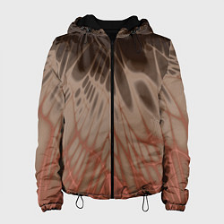 Куртка с капюшоном женская Коллекция Rays Лучи Коричневый Абстракция 662-27-w, цвет: 3D-черный