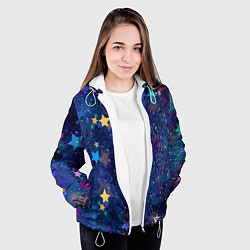Куртка с капюшоном женская Звездное небо мечтателя, цвет: 3D-белый — фото 2