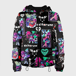 Куртка с капюшоном женская DELTARUNE PATTERN ART ГЕРОИ ДЕЛЬТАРУН, цвет: 3D-черный