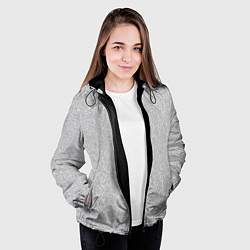 Куртка с капюшоном женская Текстура снега, цвет: 3D-черный — фото 2