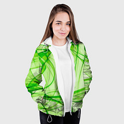 Куртка с капюшоном женская Жизнерадостный салатовый, цвет: 3D-белый — фото 2