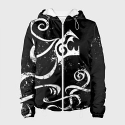 Куртка с капюшоном женская ТАТУИРОВКА ДРАКЕНА WHITE AND BLACK, цвет: 3D-белый