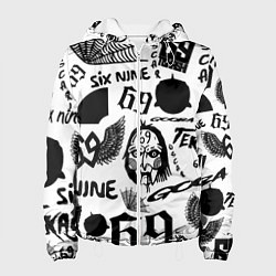 Куртка с капюшоном женская 6IX9INE - Pattern, цвет: 3D-белый
