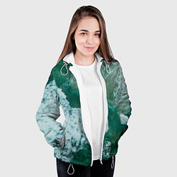 Куртка с капюшоном женская Морская пена, цвет: 3D-белый — фото 2