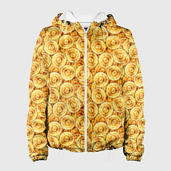 Куртка с капюшоном женская Золотые Биткоины, цвет: 3D-белый