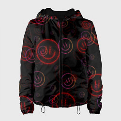 Куртка с капюшоном женская Колючий смайл Smile, цвет: 3D-черный