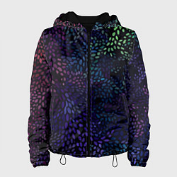Куртка с капюшоном женская РзазНоцветные ЛиСты, цвет: 3D-черный