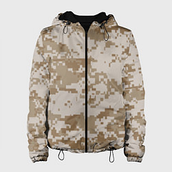 Куртка с капюшоном женская Пустынный Милитари, цвет: 3D-черный