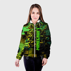 Куртка с капюшоном женская Minecraft, pattern 2022, цвет: 3D-белый — фото 2