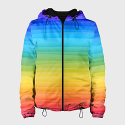 Куртка с капюшоном женская РАДУЖНЫЙ ДИЗАЙН - РАДУГА, цвет: 3D-черный
