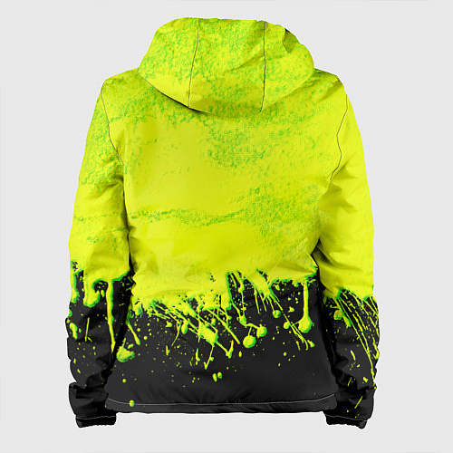 Женская куртка НЕОНОВЫЕ БРЫЗГИ КРАСКИ / 3D-Черный – фото 2