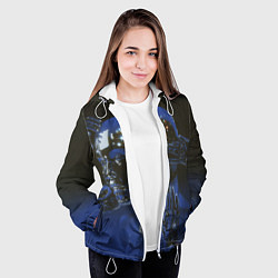 Куртка с капюшоном женская Ретро Футуризм Cyber, цвет: 3D-белый — фото 2