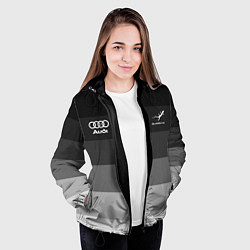 Куртка с капюшоном женская Audi, Ауди Серый градиент, цвет: 3D-черный — фото 2