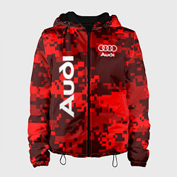 Куртка с капюшоном женская Audi Pixel, цвет: 3D-черный