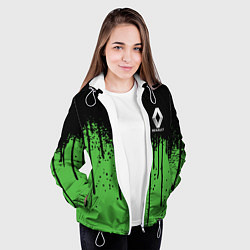 Куртка с капюшоном женская Renault - Подтёки, цвет: 3D-белый — фото 2