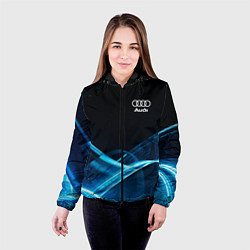 Куртка с капюшоном женская Ауди текстура, цвет: 3D-черный — фото 2