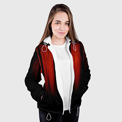 Куртка с капюшоном женская Красный хоррор, цвет: 3D-белый — фото 2