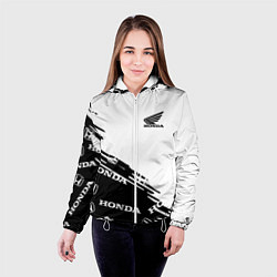 Куртка с капюшоном женская Honda sport pattern, цвет: 3D-белый — фото 2