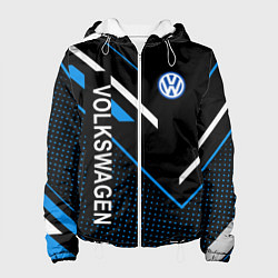 Куртка с капюшоном женская Фольцваген, Volkswagen геометрия, цвет: 3D-белый