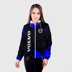 Куртка с капюшоном женская Volvo авто текстура, цвет: 3D-белый — фото 2